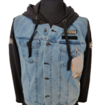 Felpa con Cappuccio Garrett Rusty Pistons - Denim e Dettagli Unici per il Motociclista