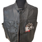 Gilet Sons in Pelle Nero - Stile e Funzionalità per il Motociclista Esigente